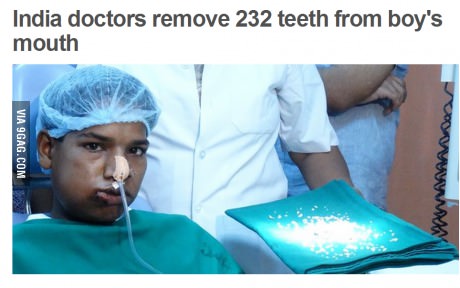 When you're going to the dentist and have a bad feeling just think of this poor guy