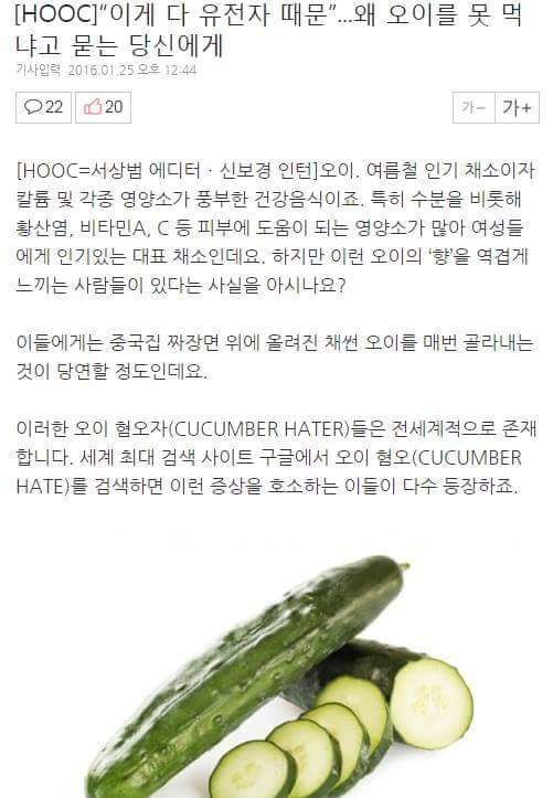 received_983763891712516.jpeg : 오이 혐오자들이 오이를 못먹는 이유.gisa