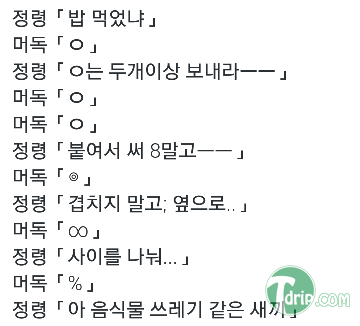 대머.png : 대정령과 머독이 서로 카톡을한다면