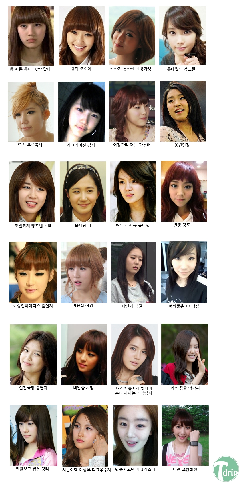 1 (7).jpg : 얼굴로 보는 여자 아이돌 직업.jpg