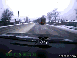 평생의 운을 다 써버린 운전자.gif